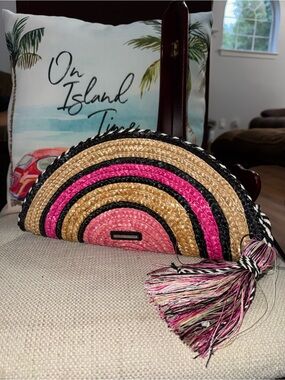 Rebecca Minkoff Straw Taco Clutch In Pink/Multi